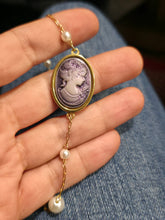 Φόρτωσε την φωτογραφία στο Gallery viewer, Βραχιόλι ατσάλινο Cameo πράσινο 18mm x 25mm, με πέρλες, 1111256