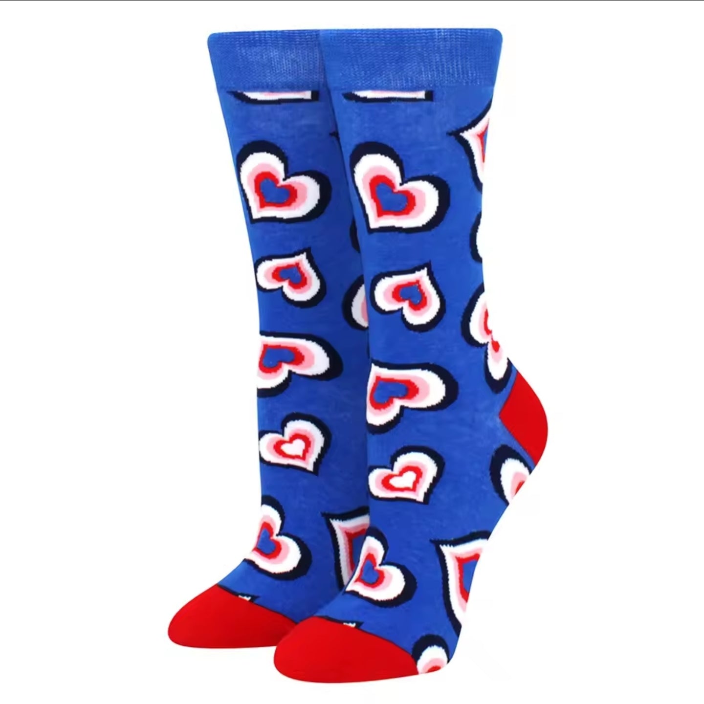 Κάλτσες μεσαίες μπλε καρδιές, No 37-44, 3009258