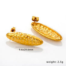 Φόρτωσε την φωτογραφία στο Gallery viewer, Ατσάλινα σκουλαρίκια καρφάκι, κίτρινο χρυσό, 01112511