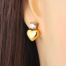 Φόρτωσε την φωτογραφία στο Gallery viewer, Σκουλαρίκια ατσάλινα 316L καρδιές καρφάκι, ασημί, 0603261S