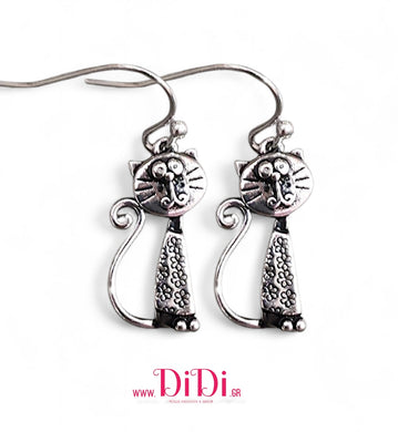 Σκουλαρίκια χειροποίητα copper, γάτες, 24112512
