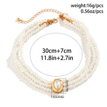 Φόρτωσε την φωτογραφία στο Gallery viewer, Κολιέ τσόκερ με πέρλες λευκές 6mm, σε κίτρινο χρυσό, 2011253