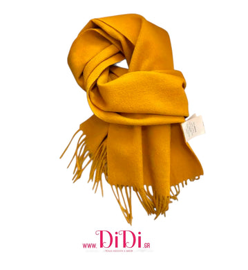 Κουβέρτα - κασκόλ 100% μαλλί, μουσταρδί, 20112518