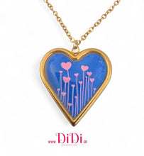 Φόρτωσε την φωτογραφία στο Gallery viewer, Κολιέ ατσάλινο με ζωγραφιά σμάλτου, σε κίτρινο χρυσό, 0303268