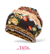 Φόρτωσε την φωτογραφία στο Gallery viewer, Τιρμπάν βαμβακερό μαύρο με φλοράλ σχέδιο, πολύ μαλακό, 0802261