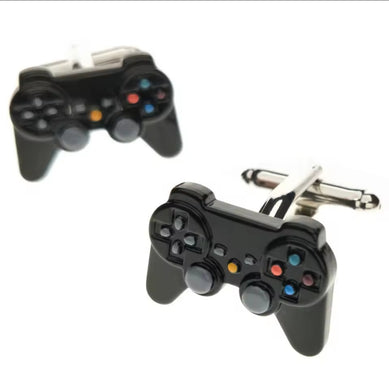 Μανικετόκουμπα με σχέδιο χειριστήριο play station, σε μαύρο, 29092511