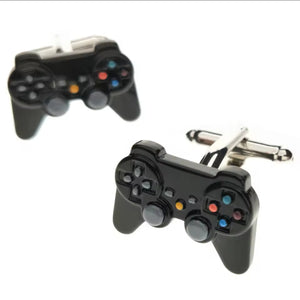 Μανικετόκουμπα με σχέδιο χειριστήριο play station, σε μαύρο, 29092511