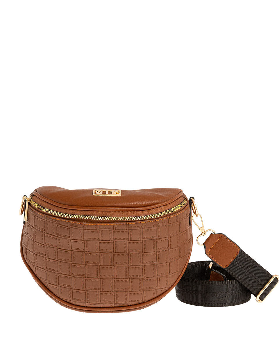 Τσάντα μέσης τύπου μπανάνα, κάμελ, 24244