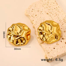 Φόρτωσε την φωτογραφία στο Gallery viewer, Ατσάλινα σκουλαρίκια καρφάκι, κίτρινο χρυσό, 01112510