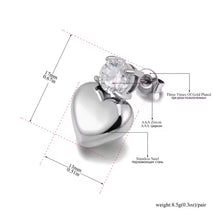 Φόρτωσε την φωτογραφία στο Gallery viewer, Σκουλαρίκια ατσάλινα 316L καρδιές καρφάκι, ασημί, 0603261S