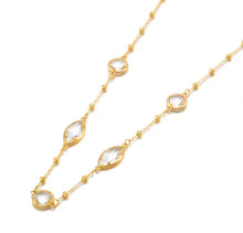 Φόρτωσε την φωτογραφία στο Gallery viewer, Κολιέ ατσάλινο, με διαφανή κρύσταλλα, σε κίτρινο χρυσό, 1303264G
