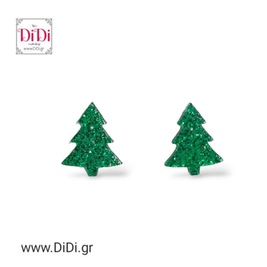Χριστουγεννιάτικα σκουλαρίκια ακριλικά δεντράκια, 13092525
