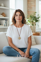 Φόρτωσε την φωτογραφία στο Gallery viewer, Κολιέ ατσάλινο δίχρωμο, σε ασημί - κίτρινο χρυσό, 08022611