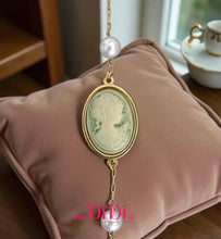 Φόρτωσε την φωτογραφία στο Gallery viewer, Βραχιόλι ατσάλινο Cameo πράσινο 18mm x 25mm, με πέρλες, 1111256