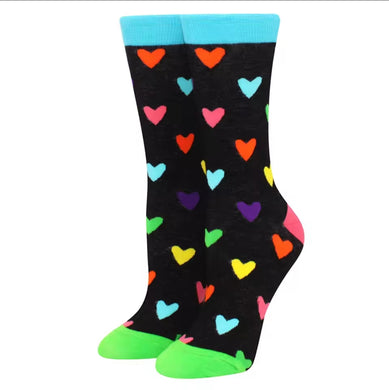 Κάλτσες μεσαίες μαύρη καρδιές, No 37-44, 3009259