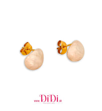 Φόρτωσε την φωτογραφία στο Gallery viewer, Σκουλαρίκια ατσάλινα μίνι σταγόνες 1,1cm, λευκό σμάλτο, κίτρινο χρυσό, 21112518