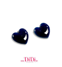Φόρτωσε την φωτογραφία στο Gallery viewer, Σκουλαρίκια ατσάλινα καρφάκι, καρδιές ρητίνης &amp; κεραμικό, μπλε, 21112522