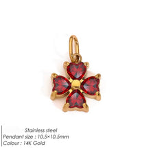 Φόρτωσε την φωτογραφία στο Gallery viewer, Σταυρός ατσάλινος, με κόκκινα στρας, σε κίτρινο χρυσό, 2211258