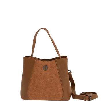 Τσάντα χειρός και χιαστί, κάμελ 24266