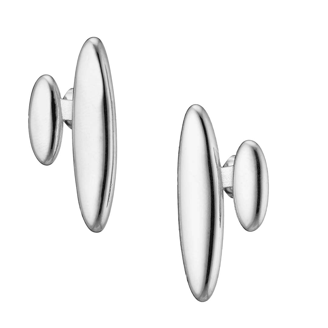 Ατσάλινα σκουλαρίκια καρφάκι, σε ασημί, 02332S