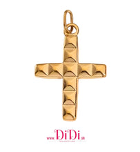 Φόρτωσε την φωτογραφία στο Gallery viewer, Σταυρός ατσάλινος με σχέδιο, σε κίτρινο χρυσό, 22112511