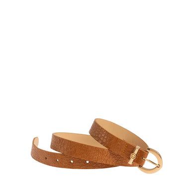 Ζώνη λεπτή κροκό, κάμελ, 24406