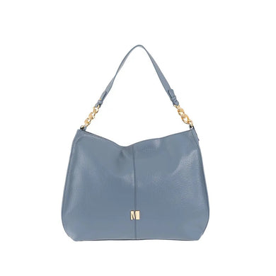 Τσάντα ώμου oversized, με μακρύ λουράκι σε μπλε ραφ, 45-23648