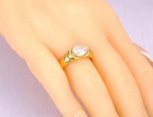 Φόρτωσε την φωτογραφία στο Gallery viewer, Ατσάλινο δαχτυλίδι ρετρό, με ροζέ πέτρα, σε κίτρινο χρυσό