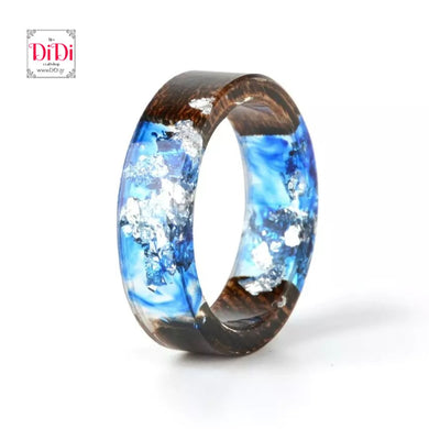 Δαχτυλίδι ακριλικό, εφέ ξύλου no7