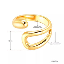Φόρτωσε την φωτογραφία στο Gallery viewer, Ατσάλινο δαχτυλίδι ακανόνιστο σχήμα, σε κίτρινο χρυσό