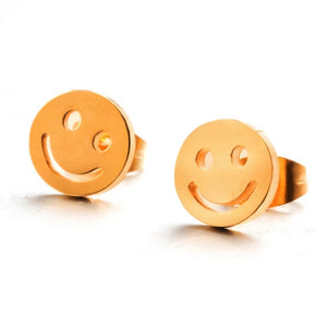Ατσάλινα σκουλαρίκια emojil, χρυσό