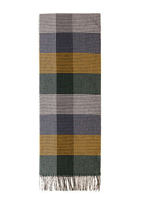 Κασκόλ καρό λαδί