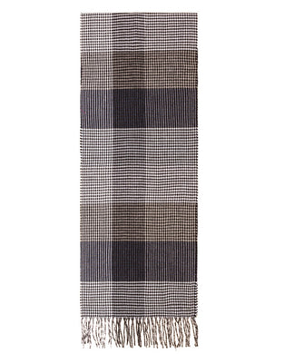 Κασκόλ καρό πιε ντε πουλ μαύρο - γκρι