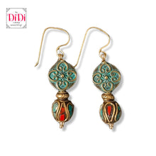 Φόρτωσε την φωτογραφία στο Gallery viewer, Σκουλαρίκια boho bronze με ημιπολύτιμους λίθους