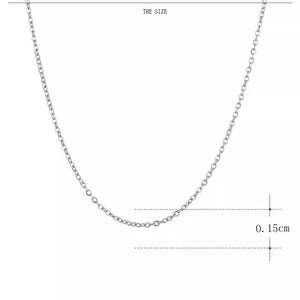 Αλυσίδα ατσάλινη λεπτή, ασημί, 1,5mm πάχος - 50cm μήκος