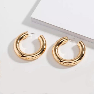 Σκουλαρίκια κρίκοι 5,3cm, σε κίτρινο χρυσό