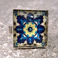 Φόρτωσε την φωτογραφία στο Gallery viewer, Δαχτυλίδι brass, tiles collection, 10 (ασημί)