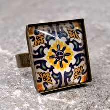 Φόρτωσε την φωτογραφία στο Gallery viewer, Δαχτυλίδι brass, tiles collection, 4 (bronze)