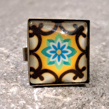 Φόρτωσε την φωτογραφία στο Gallery viewer, Δαχτυλίδι brass, tiles collection, 3 (bronze)