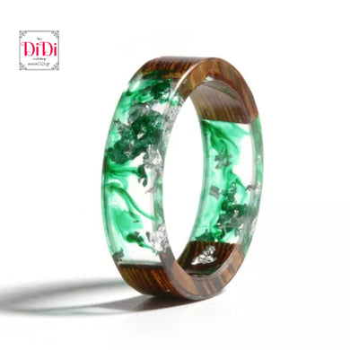 Δαχτυλίδι ακριλικό, εφέ ξύλου no6