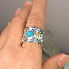 Φόρτωσε την φωτογραφία στο Gallery viewer, Δαχτυλίδι zinc alloy, ασημί με μπλε πέτρα
