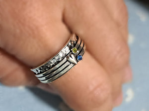 Δαχτυλίδι zinc alloy, ασημί με καρδιά και πέτρα