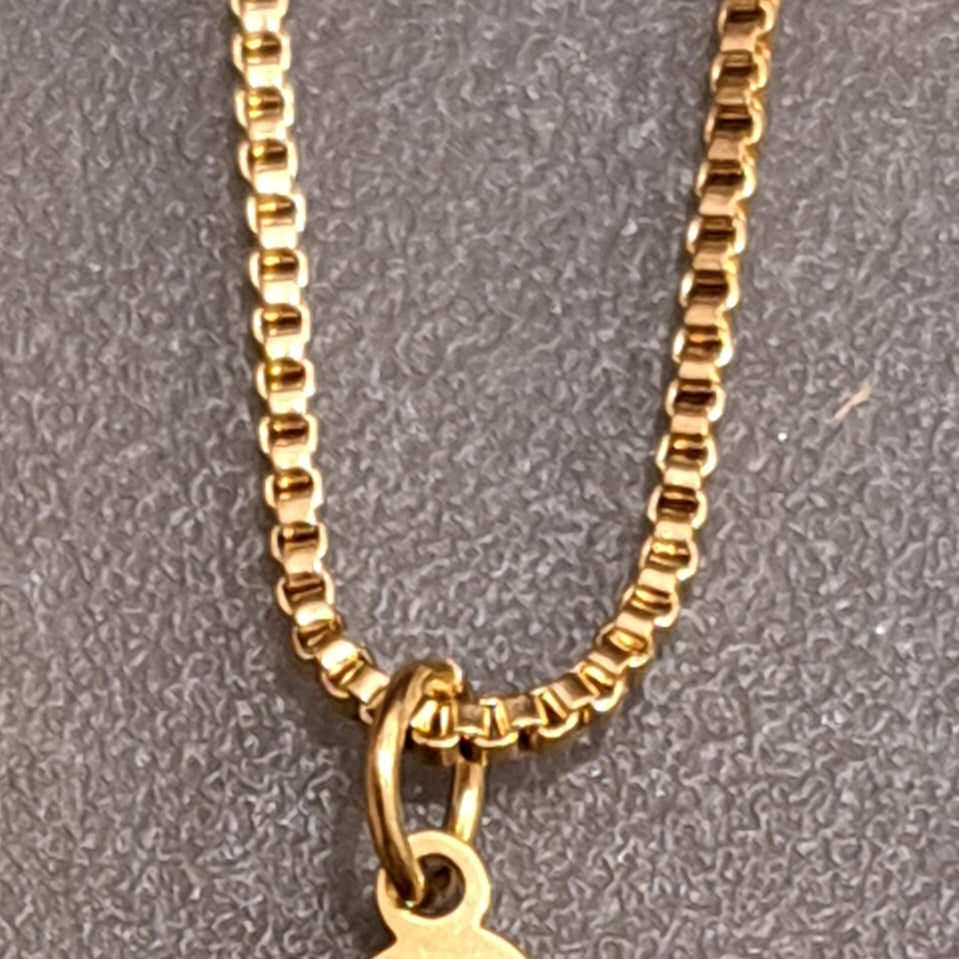 Ατσάλινο κολιέ λουλούδι, σε κίτρινο χρυσό 2206232