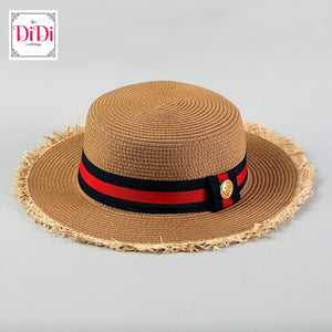 Καπέλο καφέ με κόκκινη μαυρη φάσα Achilleas Accessories
