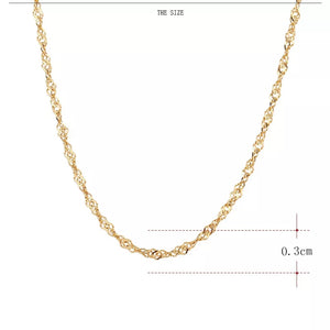 Αλυσίδα ατσάλινη, κίτρινο χρυσό, 3mm πάχος - 50cm μήκος. Νο5