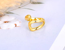 Φόρτωσε την φωτογραφία στο Gallery viewer, Ατσάλινο δαχτυλίδι ακανόνιστο σχήμα, σε κίτρινο χρυσό