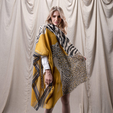 Εσάρπα leopard mix yellow