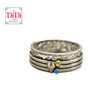 Φόρτωσε την φωτογραφία στο Gallery viewer, Δαχτυλίδι zinc alloy, ασημί με καρδιά και πέτρα
