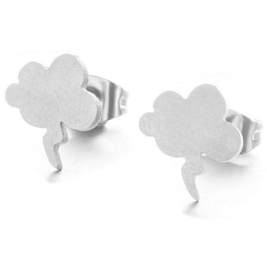 Ατσάλινα σκουλαρίκια συννεφάκια με κεραυνό