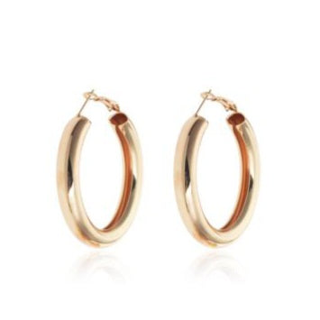 Σκουλαρίκια κρίκοι μεσαίοι 6cm, χρυσή απόχρωση